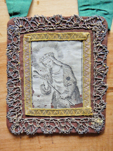 Antica immagine sacra - su, seta
