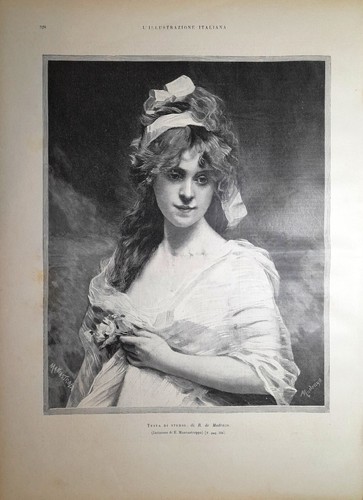 Stampa antica giovane donna - antica,